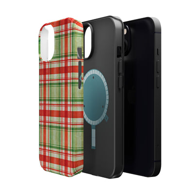 Aesthetic Tough Magsafe Red Green Checkered Phone Case - For iPhone 17 Pro Max iPhone 16 Pro iPhone 15 Iphone 14 Plus 13 Pro 12 11 10 - Studio40ParkLane