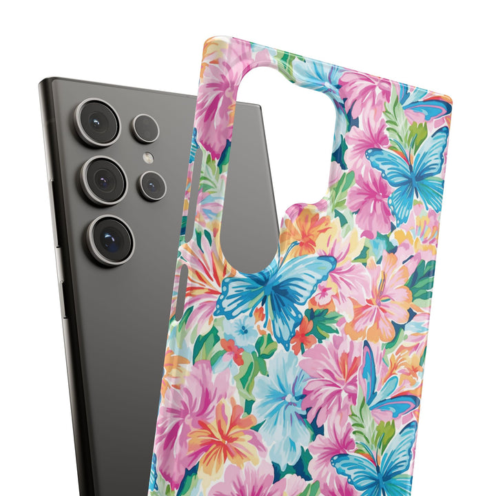 Sleek Snap Butterflies Flowers Cute Phone Case for iPhone 16 15 14 13 12 11 X Xs Max Xr Pro Plus Samsung Galaxy S24 S23 S22 S21 S20 Ultra