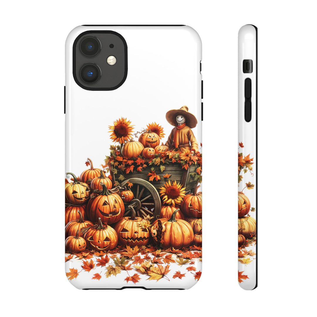 Impact Resistant, Fall Leaves Scarecrow, Cute Phone Cases for Samsung S24, S23, S22, S21, IPhone 15 pro Iphone 14 pro Iphone 13 IPhone 12 Iphone 11 - Studio40ParkLane