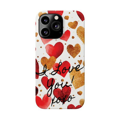 Slim Cute iPhone Cases - | iPhone 15 Case | iPhone 15 Pro Max Case, Iphone 14 Case, Iphone 14 Pro Max, Iphone 13, Valentine Hearts Love