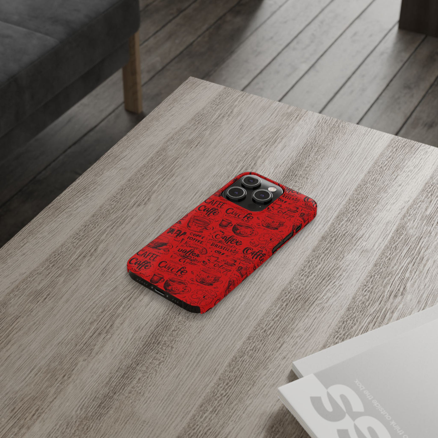 Slim Cute Phone Cases for Iphone - | iPhone 15 Case | iPhone 15 Pro Max Case, Iphone 14 Case, Iphone 14 Pro Max, Iphone 13, Red Black Coffee