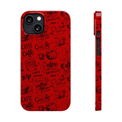 Slim Cute iPhone Cases - | iPhone 15 Case | iPhone 15 Pro Max Case, Iphone 14 Case, Iphone 14 Pro Max, Iphone 13, Red Black Coffee