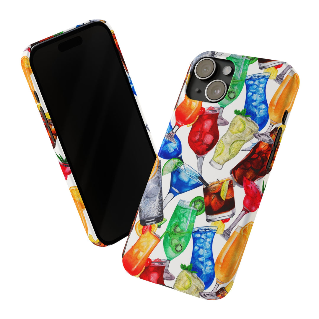 Slim Cute Phone Cases for Iphone - | iPhone 15 Case | iPhone 15 Pro Max Case, Iphone 14 Case, Iphone 14 Pro Max, Iphone 13, Summer Fruit Cocktail - Studio40ParkLane