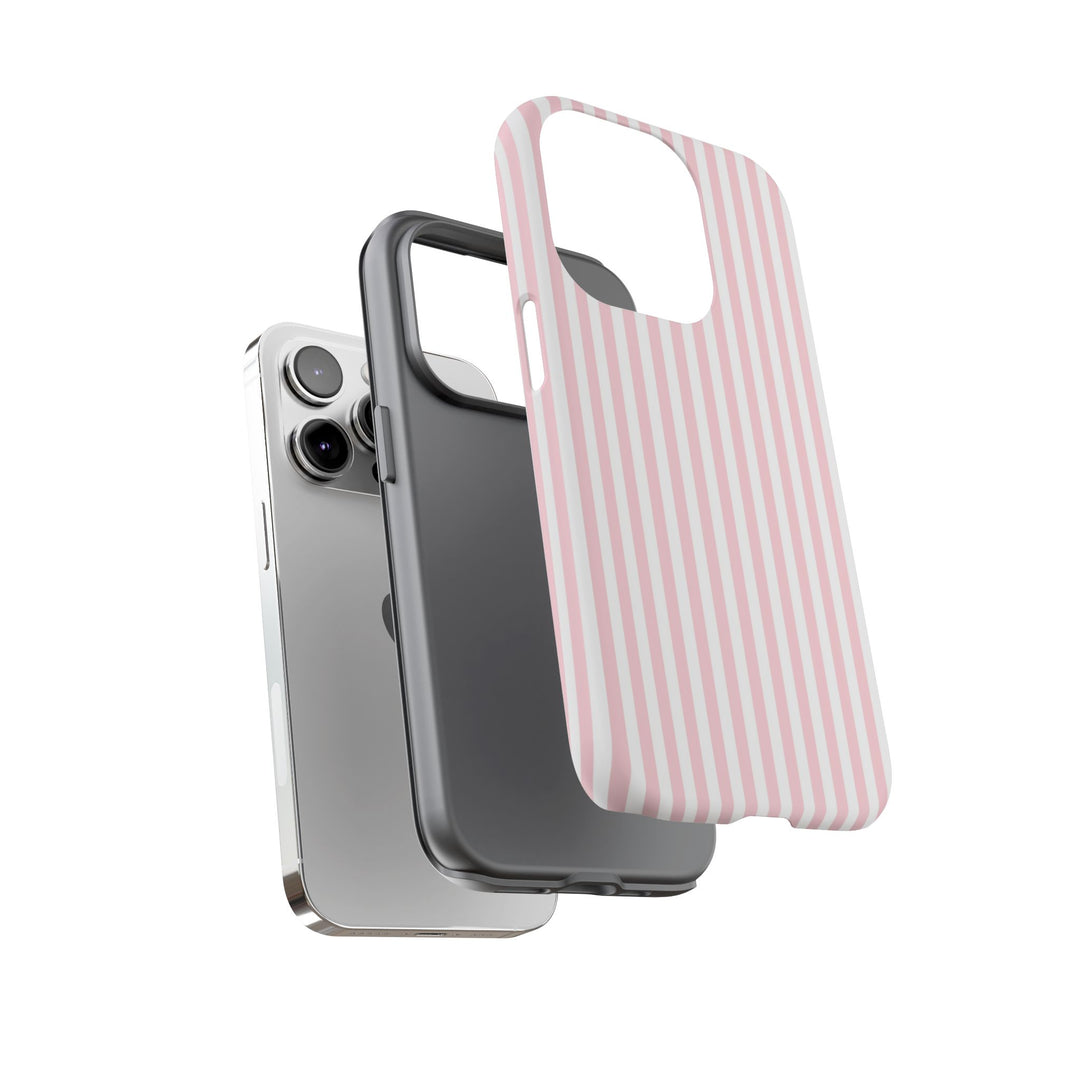 Tough Premium Sweet Pink Stripes Phone Case Gift for Her - For Apple iPhone 16 Pro Max 16e iPhone 15 Pro iPhone Iphone 14 Plus 13 Pro 12 SE XR - Studio40ParkLane
