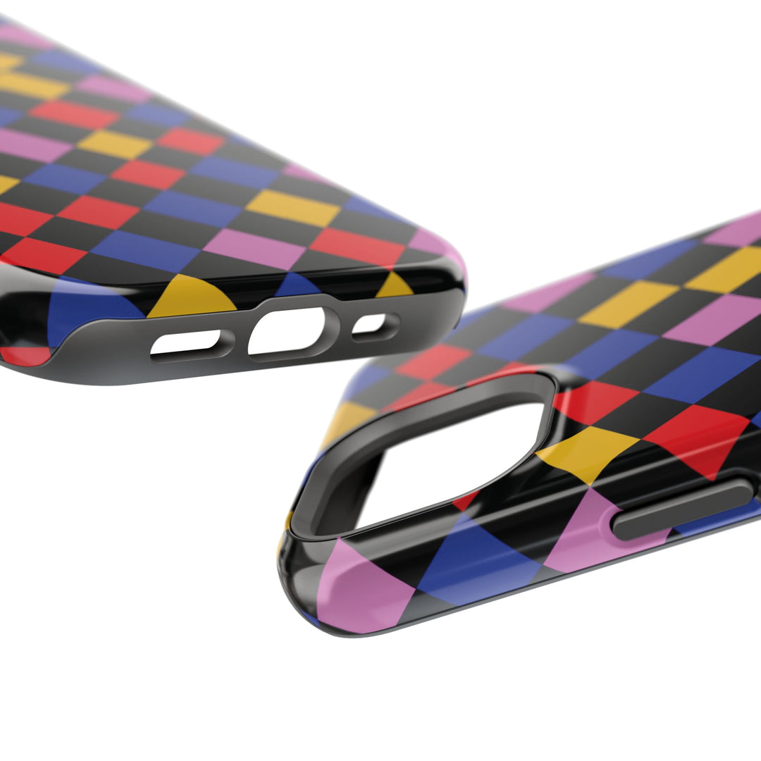 Aesthetic Colorful Checkerboard Tough Magsafe Phone Case - For iPhone 17 Pro Max iPhone 16 Pro iPhone 15 Iphone 14 Plus 13 Pro 12 11 Gift - Studio40ParkLane