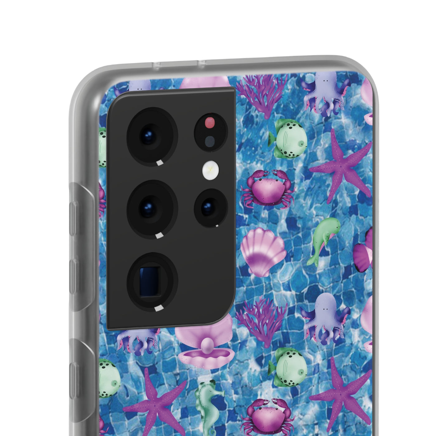 Cute Flexi Samsung Phone Cases, Blue Pink Under The Sea Galaxy S23 Phone Case, Samsung S22 Case, Samsung S21 Case, S20 Plus