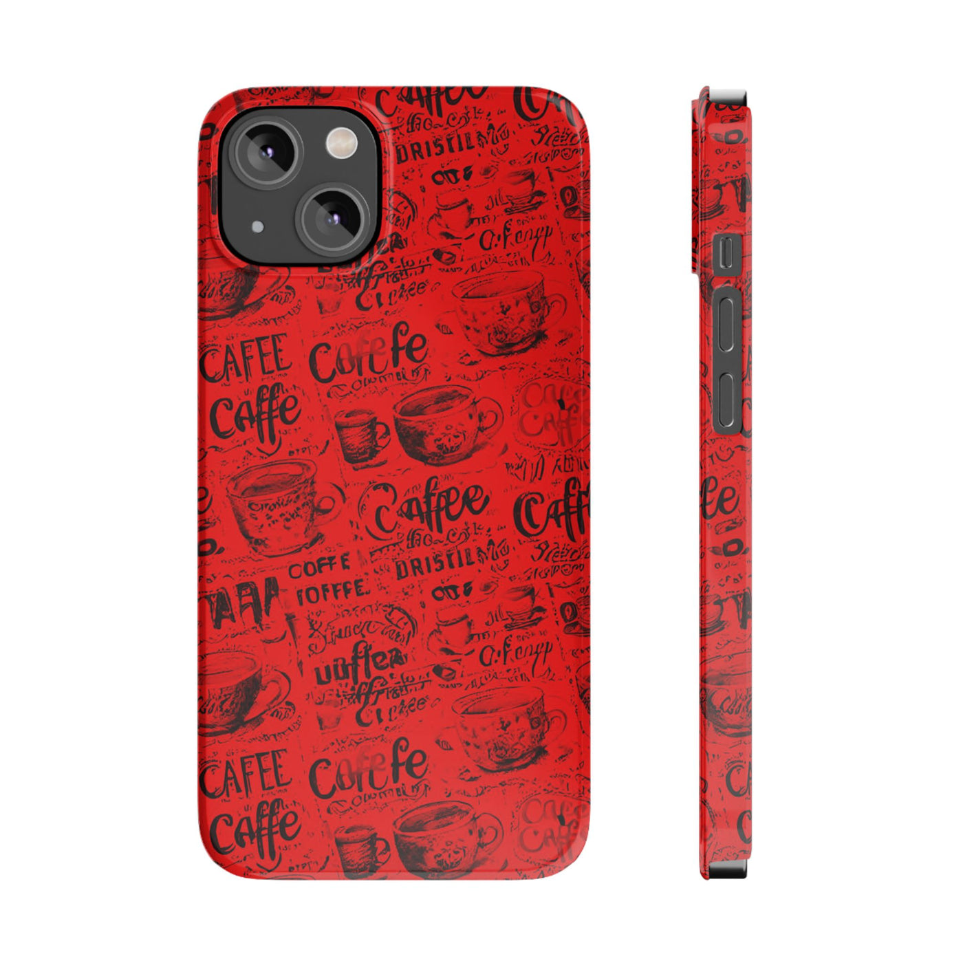 Slim Cute Phone Cases for Iphone - | iPhone 15 Case | iPhone 15 Pro Max Case, Iphone 14 Case, Iphone 14 Pro Max, Iphone 13, Red Black Coffee