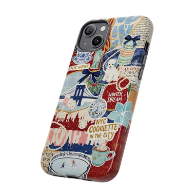 New York Winter Coquette Collage Tough Premium Phone Case - For iPhone 17 Pro Max iPhone 16 Pro iPhone 15 Iphone 14 Plus 13 Pro 12 11 10 XR