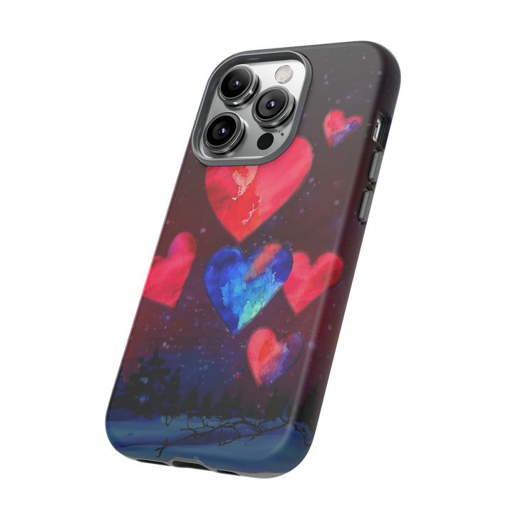 Cute IPhone Case | Rising Heart Love Night, iPhone 15 Case | iPhone 15 Pro Case, Iphone 14 Case, Iphone 14 Pro Max Case, Iphone 13 Case - Studio40ParkLane