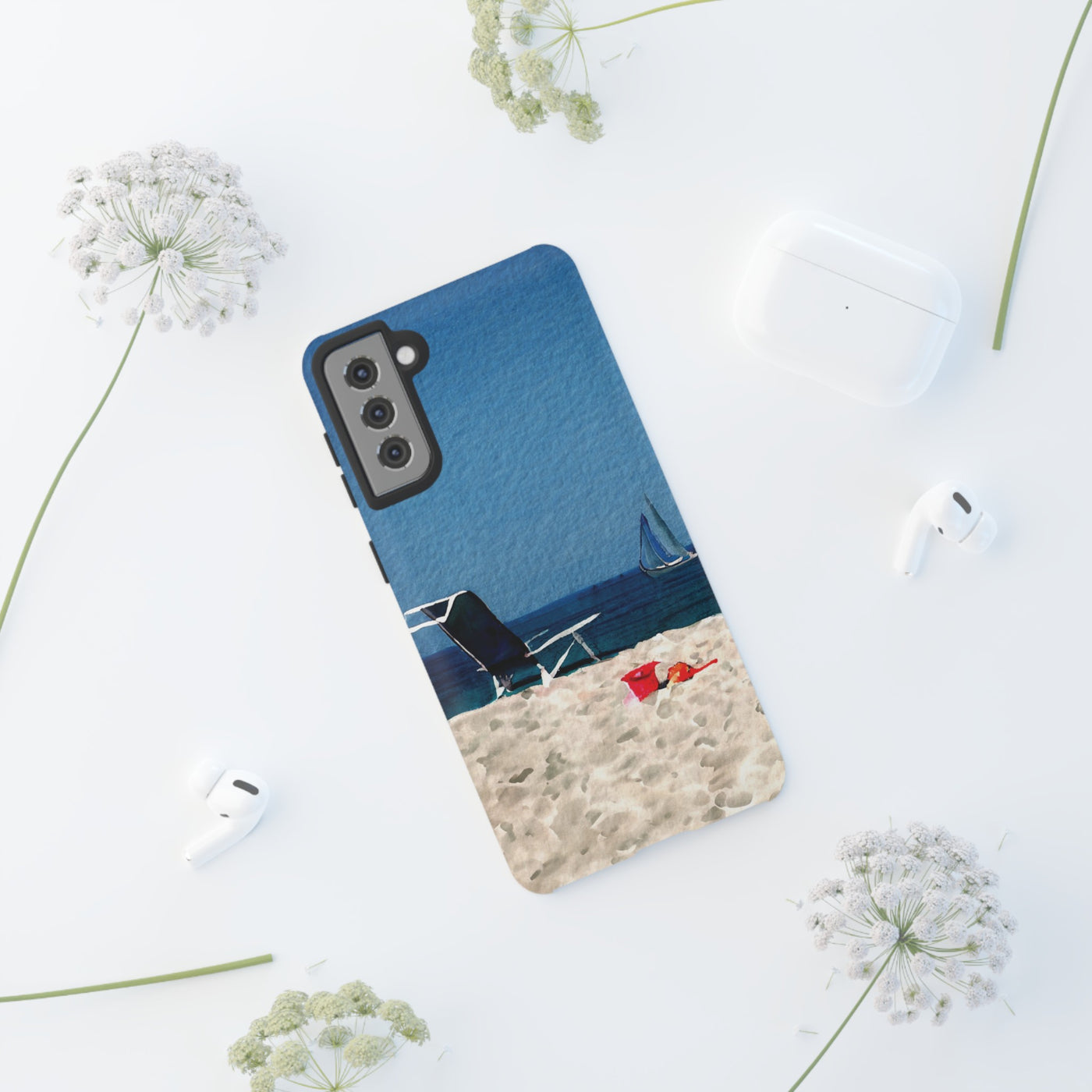 Cute Samsung Case | Cool Iphone Case | Summer Blue Beach Chair, Samsung S24, S23, S22, S21, IPhone 15 Case | Iphone 14 Case, Iphone 13 Case