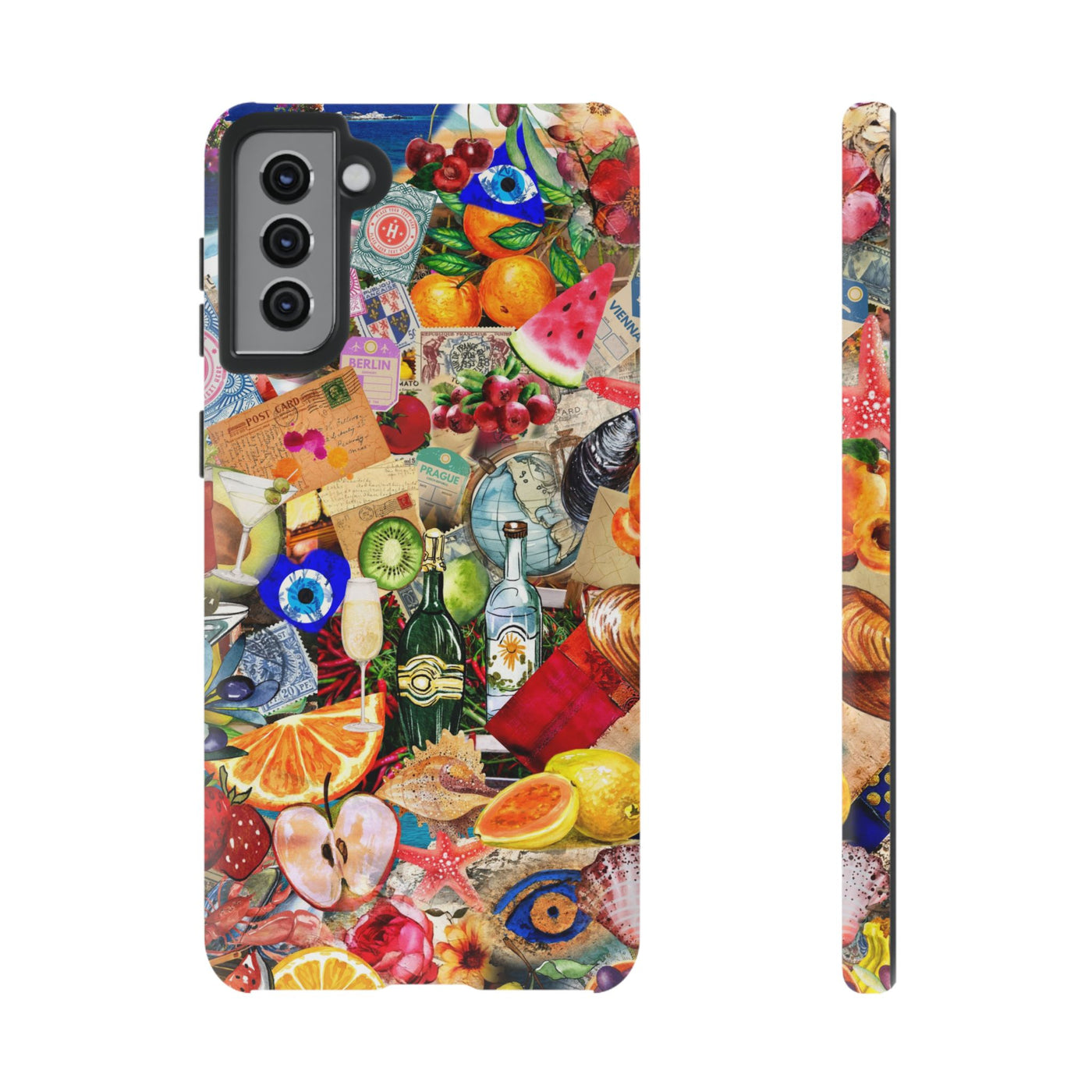 Fruity European Summer Impact Resistant Cute Phone Cases for Samsung S24, S23, S22, S21, IPhone 15 pro Iphone 14 pro Iphone 13 IPhone 12 Iphone 11