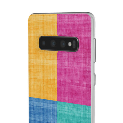 Cute Flexi Phone Cases, Abstract Colored Blocks, Compatible with Samsung Galaxy S23, Samsung S22, Samsung S21, Samsung S20, Galaxy S20 Ultra