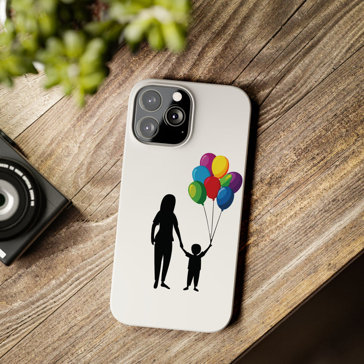 Slim Mother Child Balloons Gift for Her Cute Phone Cases for Iphone 16 Pro Max | iPhone 15 Case | iPhone 15 Pro Max Case, Iphone 14, 13, 12, 11, 10, 8, 7 - Studio40ParkLane