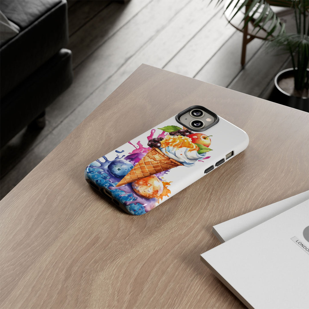 Impact Resistant, Summer Ice Cream Cone, Cute Phone Cases for Samsung S24, S23, S22, S21, IPhone 15 pro Iphone 14 pro Iphone 13 IPhone 12 Iphone 11 - Studio40ParkLane