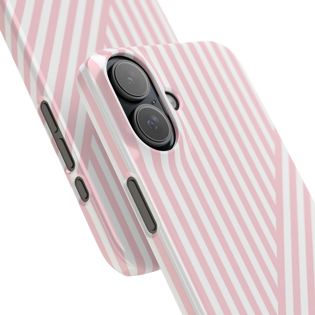 Aesthetic Sweet Pink Stripes Cute Phone Case Sleek Snap - For iPhone 17 Pro Max iPhone 16 Pro iPhone 15 Iphone 14 Plus 13 Pro 12 11 10 Gift