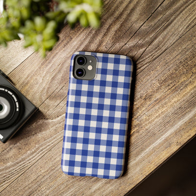 Slim Blue Gingham Gift for Her Cute Phone Cases for Iphone 16 Pro Max | iPhone 15 Case | iPhone 15 Pro Max Case, Iphone 14, 13, 12, 11, 10, 8, 7