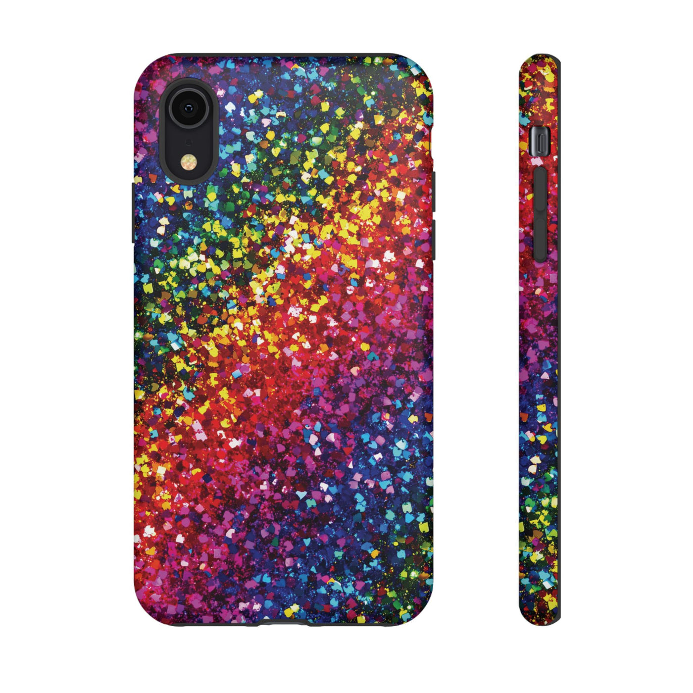 Faux Chic Play on Glitter Effect Cute Phone Case, for IPhone 16 pro Max | Iphone 15, Iphone 14, IPhone 13 Case, 11 8 7, Samsung Galaxy S24, S23, S22, S21, 2 Layer Protection