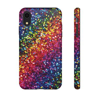 Faux Chic Play on Glitter Effect Cute Phone Case, for IPhone 16 pro Max | Iphone 15, Iphone 14, IPhone 13 Case, 11 8 7, Samsung Galaxy S24, S23, S22, S21, 2 Layer Protection