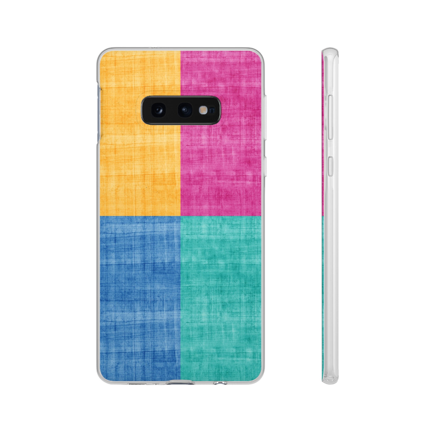 Cute Flexi Phone Cases, Abstract Colored Blocks, Compatible with Samsung Galaxy S23, Samsung S22, Samsung S21, Samsung S20, Galaxy S20 Ultra