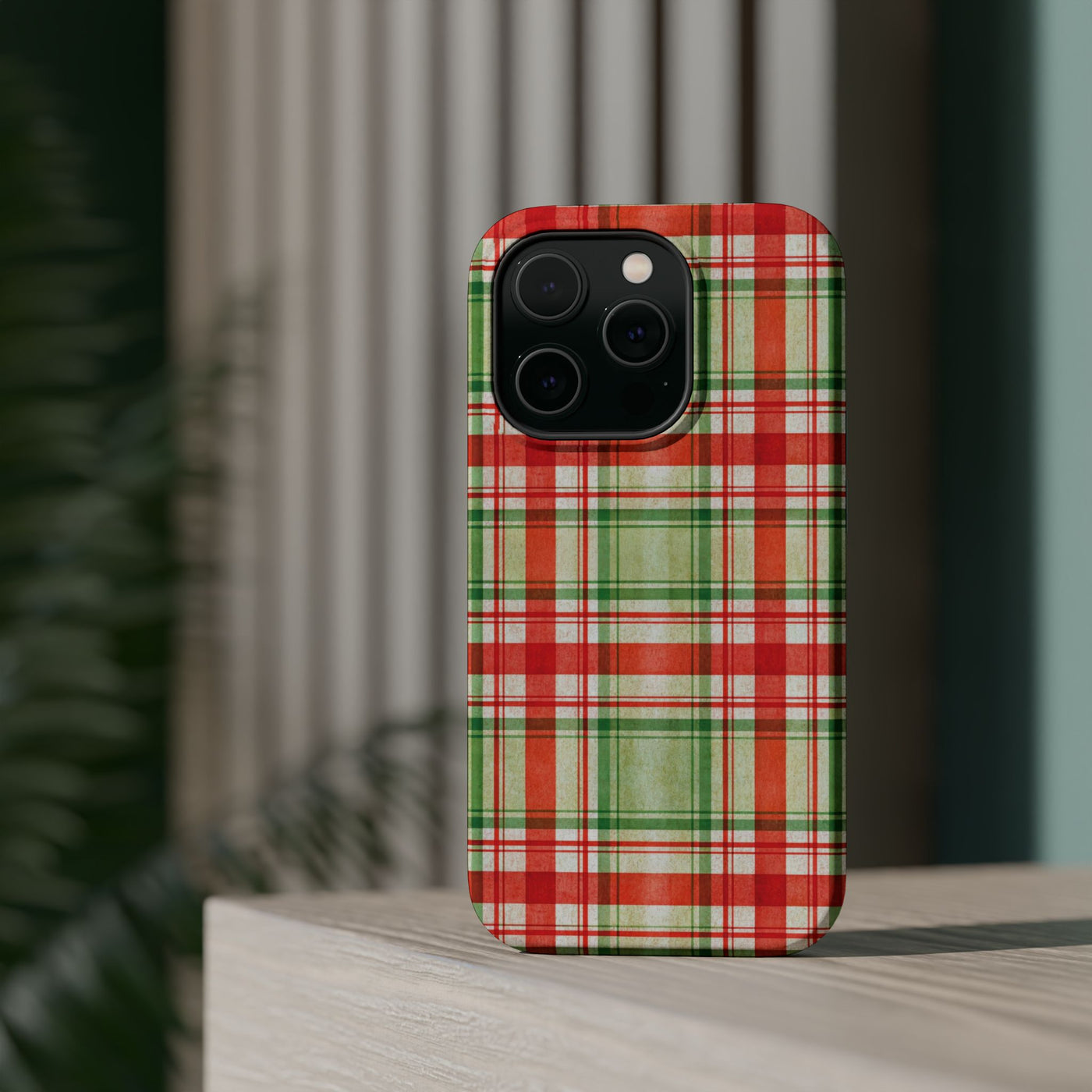 Aesthetic Tough Magsafe Red Green Checkered Phone Case - For iPhone 17 Pro Max iPhone 16 Pro iPhone 15 Iphone 14 Plus 13 Pro 12 11 10 - Studio40ParkLane