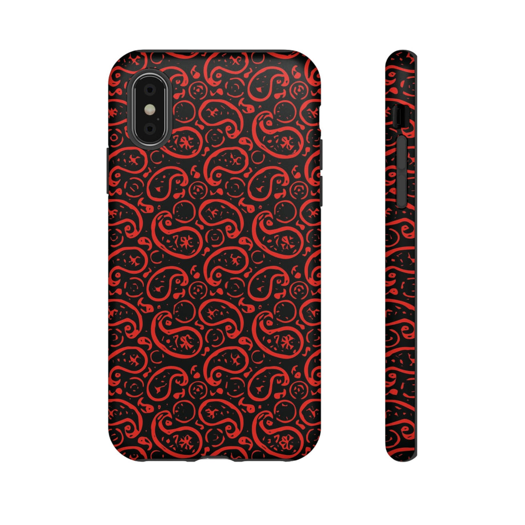 Cute IPhone Case | iPhone 15 Case | iPhone 15 Pro Max Case, Iphone 14 Case, Iphone 14 Pro Max Case IPhone Case for Art Lovers, Paisley Red - Studio40ParkLane