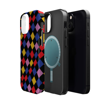 Aesthetic Colorful Checkerboard Tough Magsafe Phone Case - For iPhone 17 Pro Max iPhone 16 Pro iPhone 15 Iphone 14 Plus 13 Pro 12 11 Gift - Studio40ParkLane