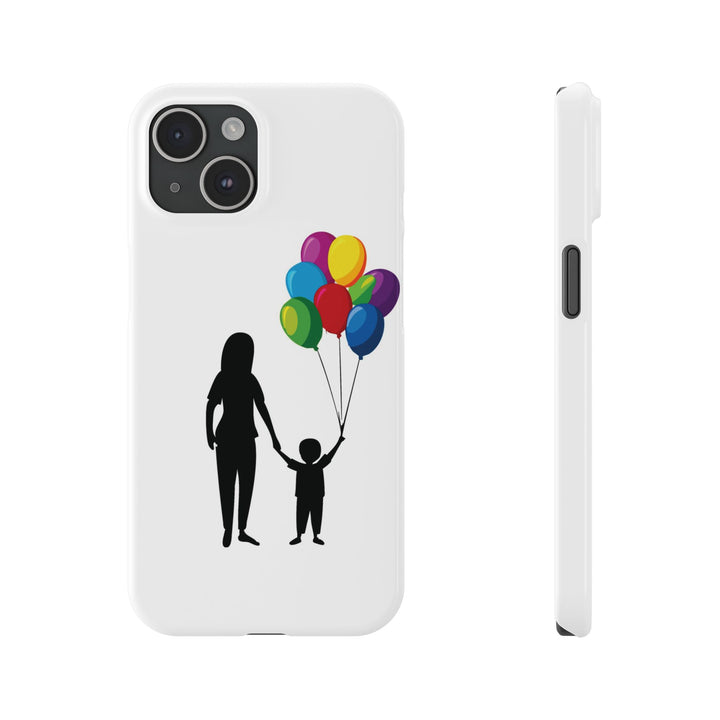 Slim Mother Child Balloons Gift for Her Cute Phone Cases for Iphone 16 Pro Max | iPhone 15 Case | iPhone 15 Pro Max Case, Iphone 14, 13, 12, 11, 10, 8, 7 - Studio40ParkLane
