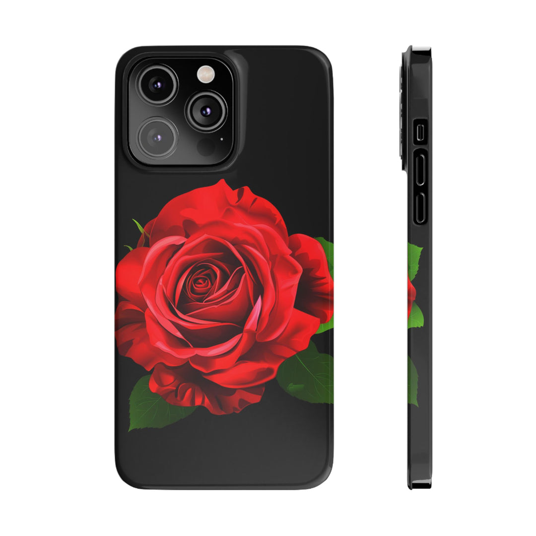 Slim Red Rose Flowers Gift for Her Cute Phone Cases for Iphone 16 Pro Max | iPhone 15 Case | iPhone 15 Pro Max Case, Iphone 14, Iphone 14 Pro Max, Iphone 13 12 11 8 7 - Studio40ParkLane