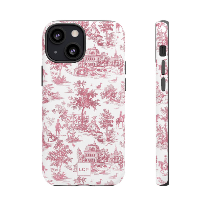 Personalized Custom French Toile Tough Cute Phone Case For Apple iPhone 18, 17, 16, 15 14, Pro Max, Samsung Galaxy S26, S25, S24 Plus Ultra