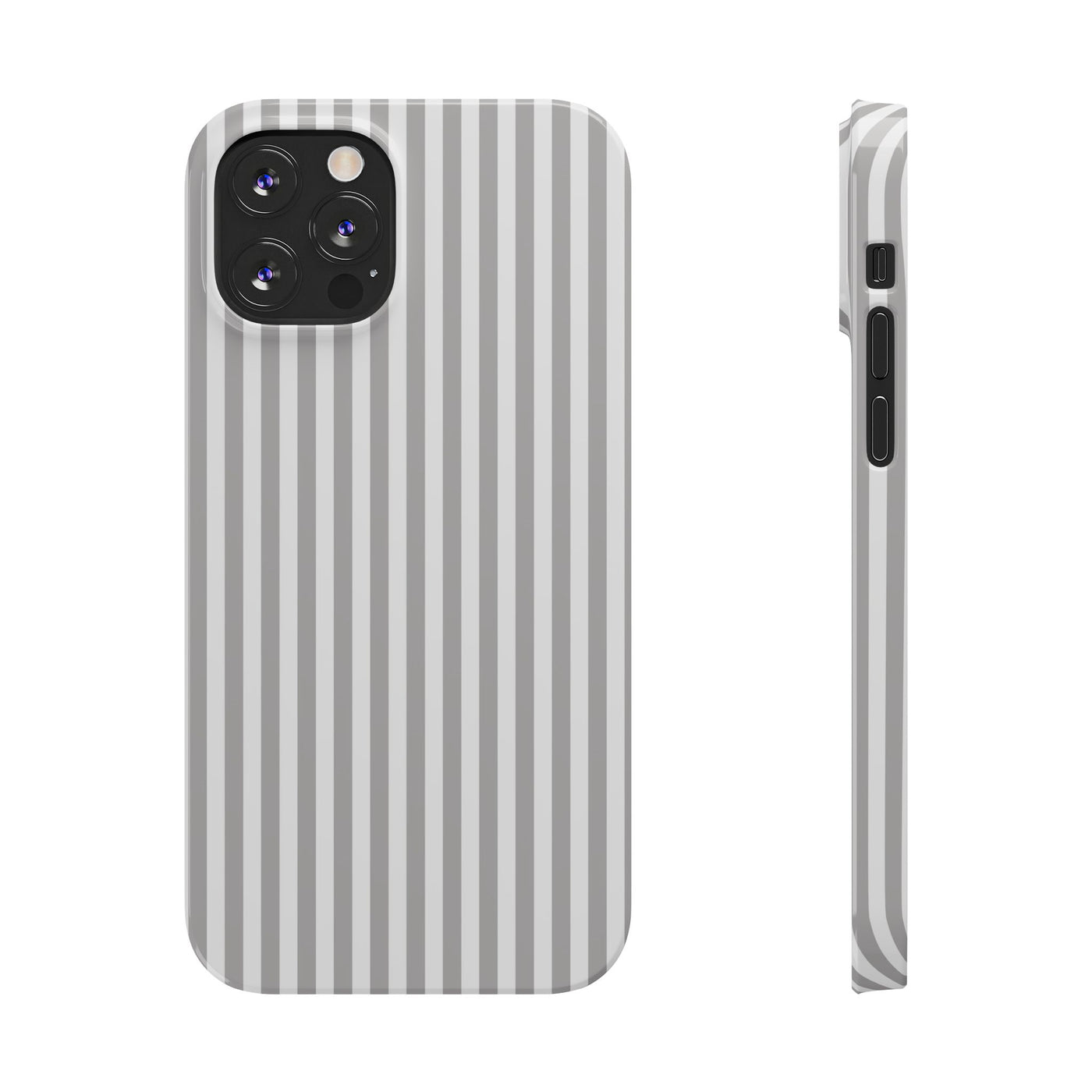 Slim Light Grey Striped Cute Phone Case for Iphone 16 - | iPhone 15 Pro Max Case | iPhone 14 Case Iphone 13 12 11 10 9 8 7 Gift for Her - Studio40ParkLane
