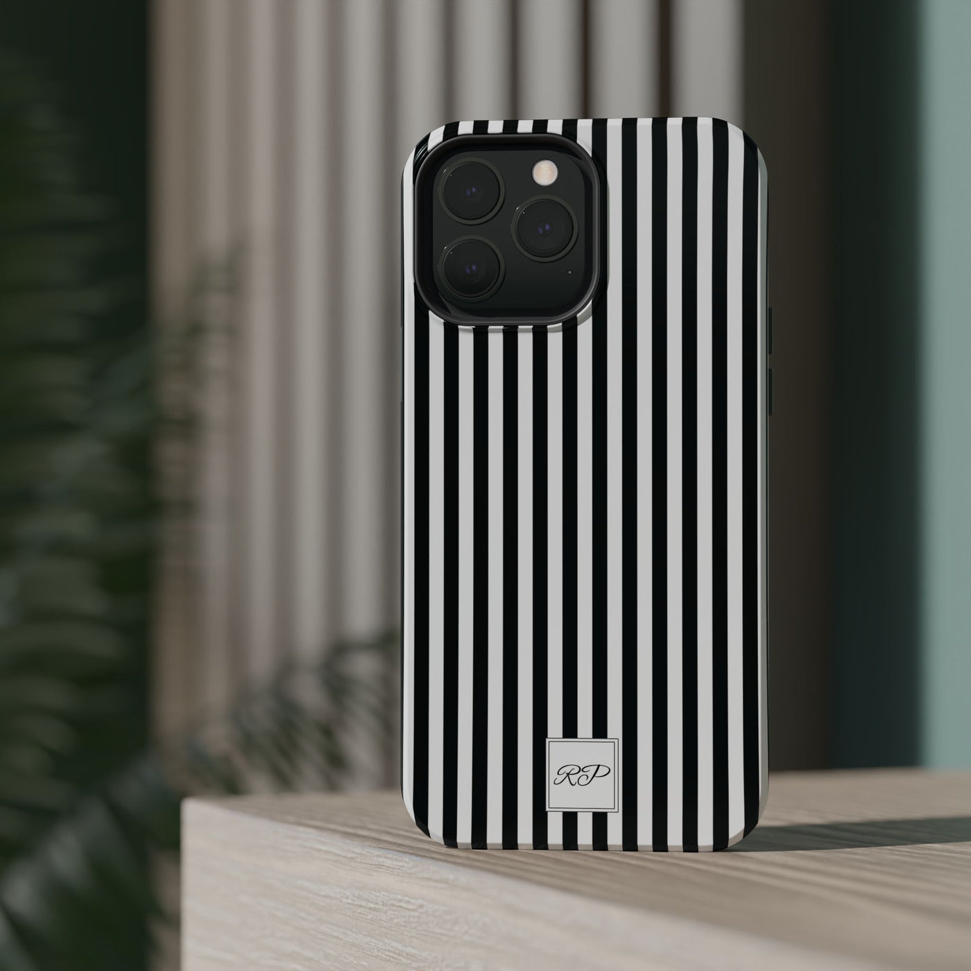 Custom Personalized Black White Striped Magsafe Phone Case for Iphone 17 - | iPhone 16 Pro Max Case | iPhone 15 Case Iphone 14 13 12 11 10 - Studio40ParkLane