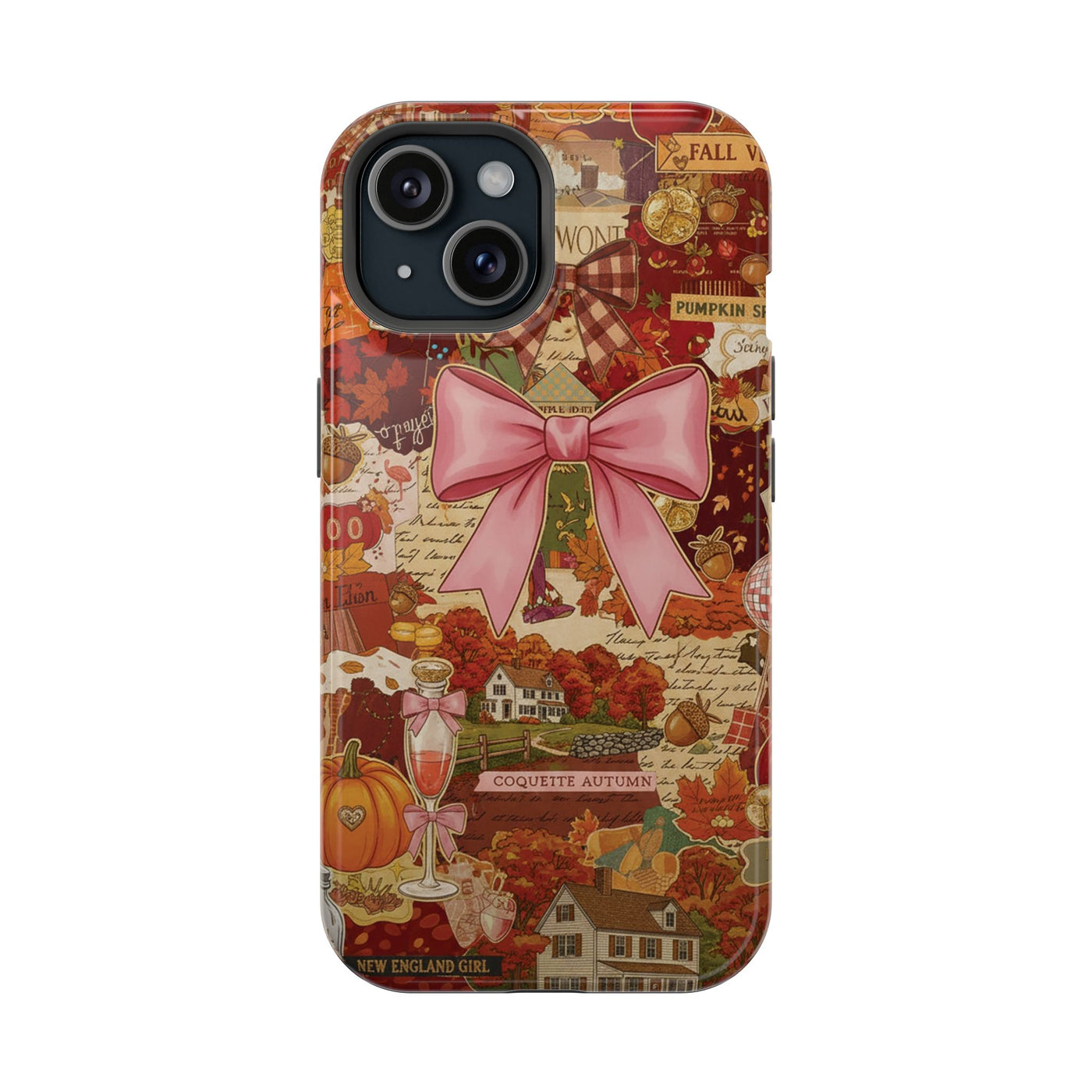New England Fall Coquette Collage Tough Magsafe Cute Phone Cases for Iphone | iPhone 15 Pro Max Case, Iphone 14, Iphone 14 13 12 11 10 9 8 7 - Studio40ParkLane