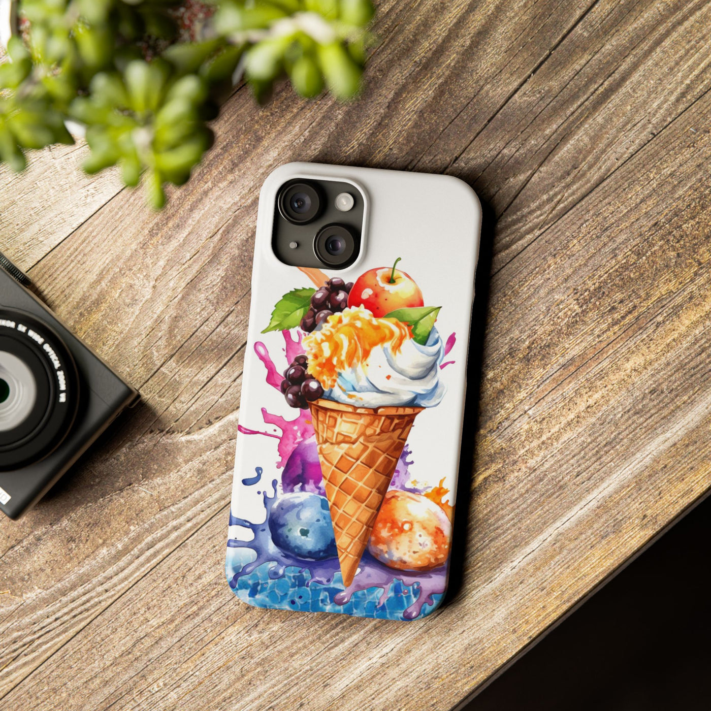 Summer Ice Cream Cone Slim Cute Phone Cases for Iphone  | iPhone 15 Case | iPhone 15 Pro Max Case, Iphone 14, Iphone 14 Pro Max, Iphone 13