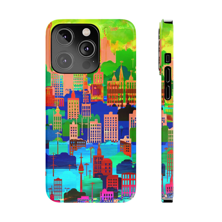Slim Cute Phone Cases for Iphone - | iPhone 15 Case | iPhone 15 Pro Max Case, Iphone 14 Case, Iphone 14 Pro Max, Iphone 13, Summer City Skyline - Studio40ParkLane