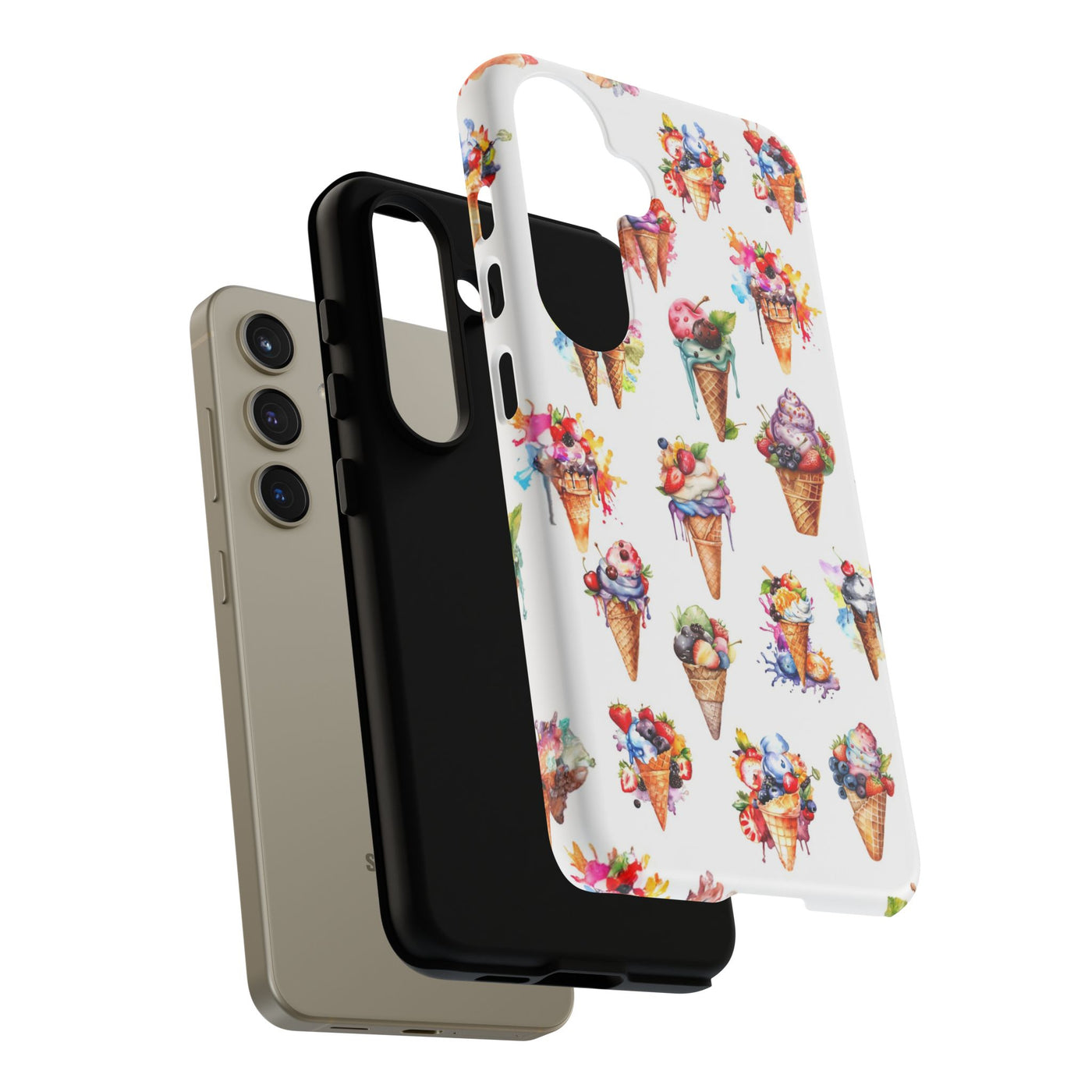 Impact Resistant, Summer Icecream, Cute Phone Cases for Samsung S24, S23, S22, S21, IPhone 15 pro, Iphone 14 pro, Iphone 13 IPhone 12, Iphone 11