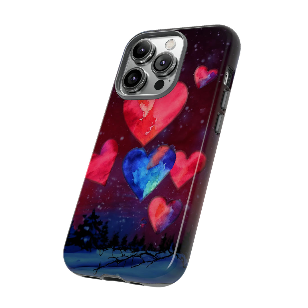 Cute IPhone Case | Rising Heart Love Night, iPhone 15 Case | iPhone 15 Pro Case, Iphone 14 Case, Iphone 14 Pro Max Case, Iphone 13 Case - Studio40ParkLane