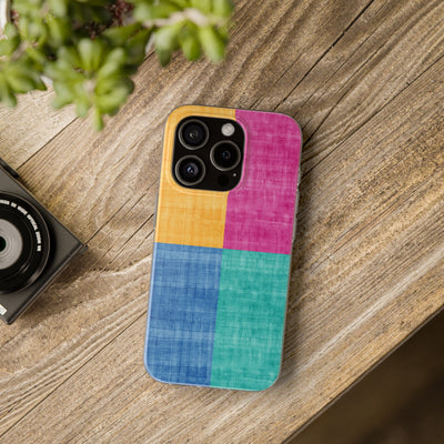 Cute Flexi Phone Cases, Abstract Colored Blocks, Compatible with Samsung Galaxy S23, Samsung S22, Samsung S21, Samsung S20, Galaxy S20 Ultra