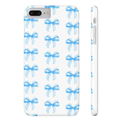 Slim Blue Bows Cute Phone Cases for Iphone 16 Pro Max | iPhone 15 Case | iPhone 15 Pro Max Case, Iphone 14, Iphone 14 Pro Max, Iphone 13 12 11 8 7