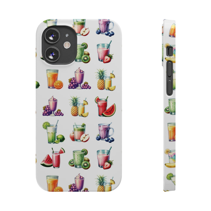 Slim Cute Phone Cases for Iphone - | iPhone 15 Case | iPhone 15 Pro Max Case, Iphone 14 Case, Iphone 14 Pro Max, Iphone 13, Tropical Summer Fruit Cocktail - Studio40ParkLane