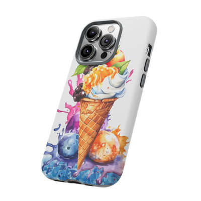 Impact Resistant, Summer Ice Cream Cone, Cute Phone Cases for Samsung S24, S23, S22, S21, IPhone 15 pro Iphone 14 pro Iphone 13 IPhone 12 Iphone 11