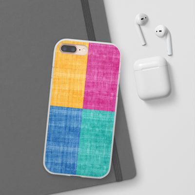 Cute Flexi Phone Cases, Abstract Colored Blocks, Compatible with Samsung Galaxy S23, Samsung S22, Samsung S21, Samsung S20, Galaxy S20 Ultra