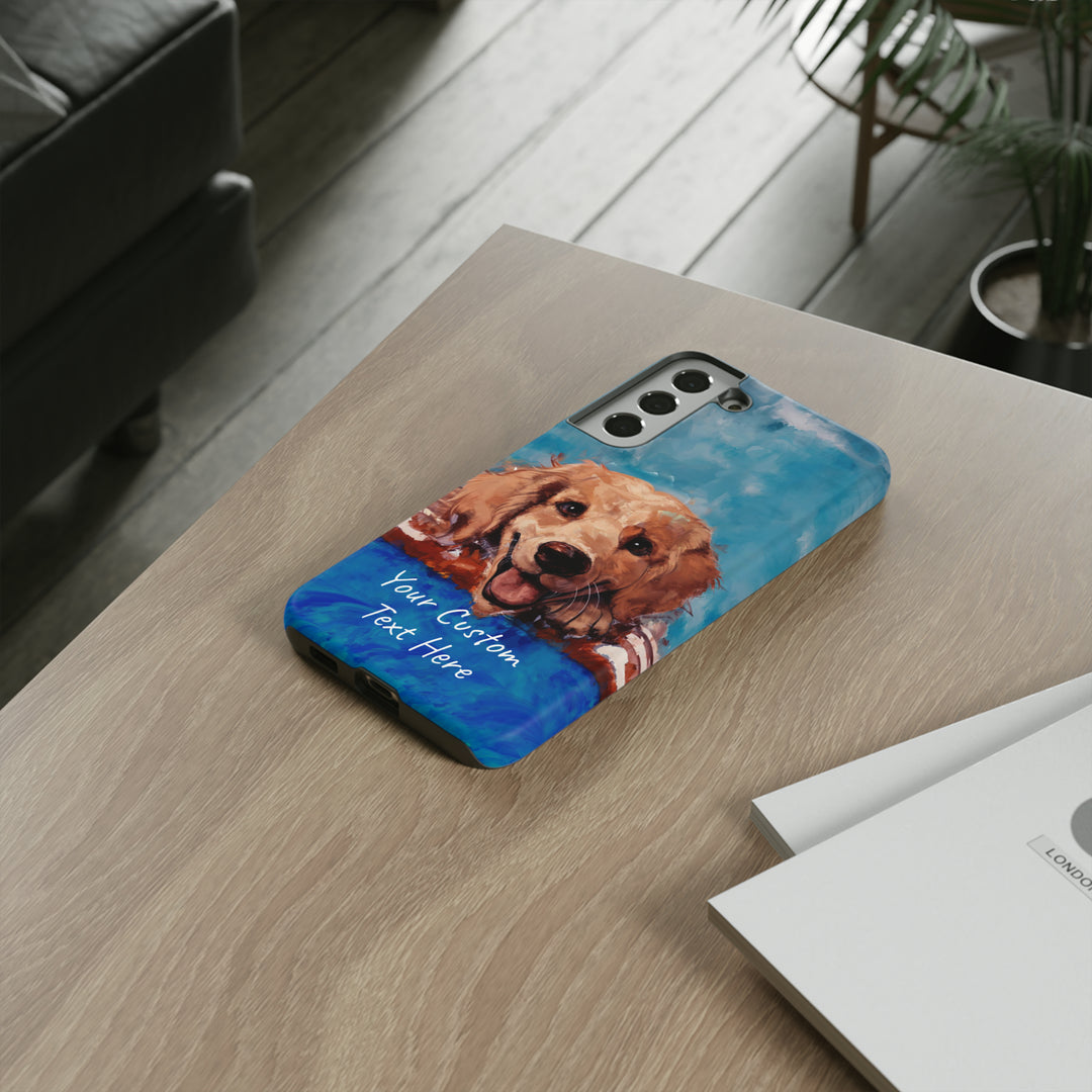 Personalize this Cute Samsung Phone Case | Golden Retriever Dog Samsung Phone Case | Galaxy S23, S22, S21, S20 | Personalized Samsung Cases - Studio40ParkLane