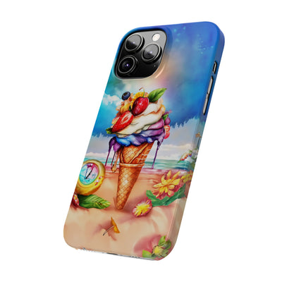 Summer Ice Cream Cone Slim Cute Phone Cases for Iphone  | iPhone 15 Case | iPhone 15 Pro Max Case, Iphone 14, Iphone 14 Pro Max, Iphone 13