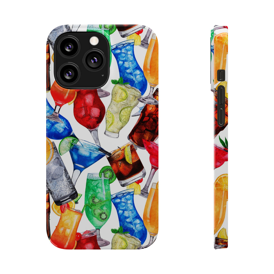 Slim Cute Phone Cases for Iphone - | iPhone 15 Case | iPhone 15 Pro Max Case, Iphone 14 Case, Iphone 14 Pro Max, Iphone 13, Summer Fruit Cocktail - Studio40ParkLane