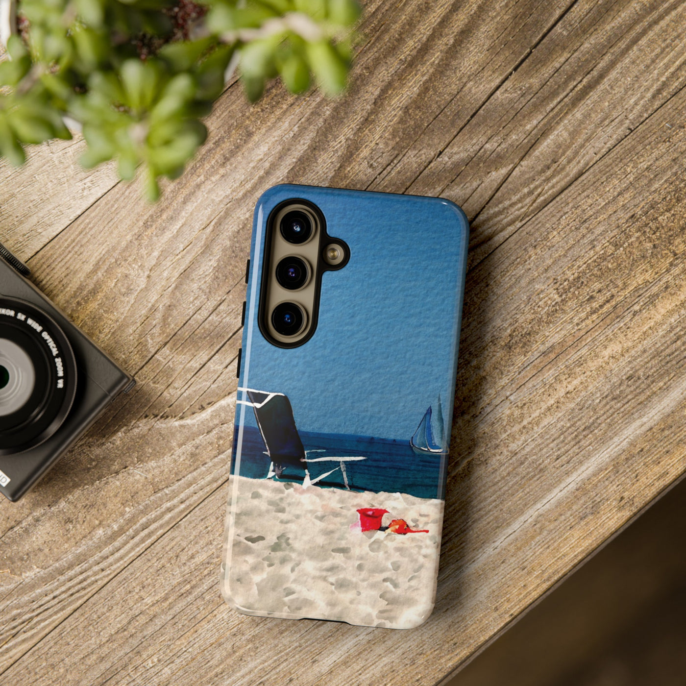 Cute Samsung Case | Cool Iphone Case | Summer Blue Beach Chair, Samsung S24, S23, S22, S21, IPhone 15 Case | Iphone 14 Case, Iphone 13 Case