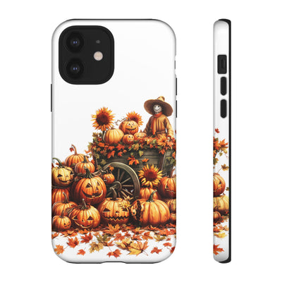 Impact Resistant, Fall Leaves Scarecrow, Cute Phone Cases for Samsung S24, S23, S22, S21, IPhone 15 pro Iphone 14 pro Iphone 13 IPhone 12 Iphone 11