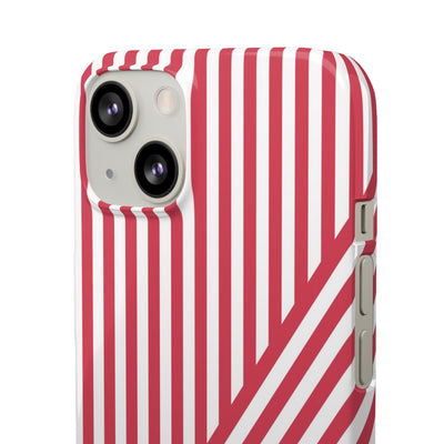 Aesthetic Winterberry Red Stripes Cute Phone Case Sleek Snap - For iPhone 17 Pro Max iPhone 16 Pro iPhone 15 Iphone 14 Plus 13 Pro 12 11 10 Gift - Studio40ParkLane