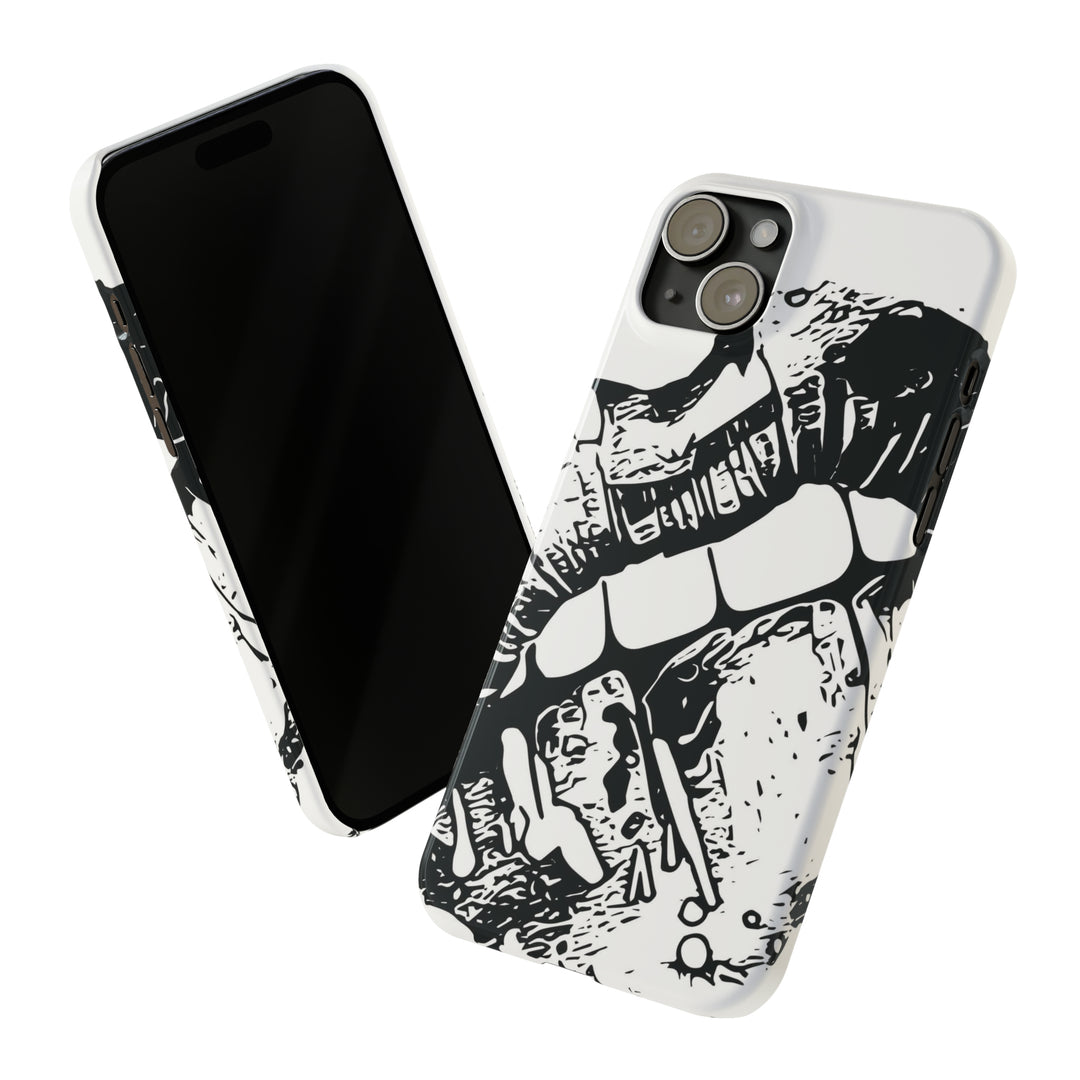 Slim Cute Phone Cases for Iphone - | iPhone 15 Case | iPhone 15 Pro Max Case, Iphone 14 Case, Iphone 14 Pro Max, Iphone 13, Smile Lips Black and White - Studio40ParkLane