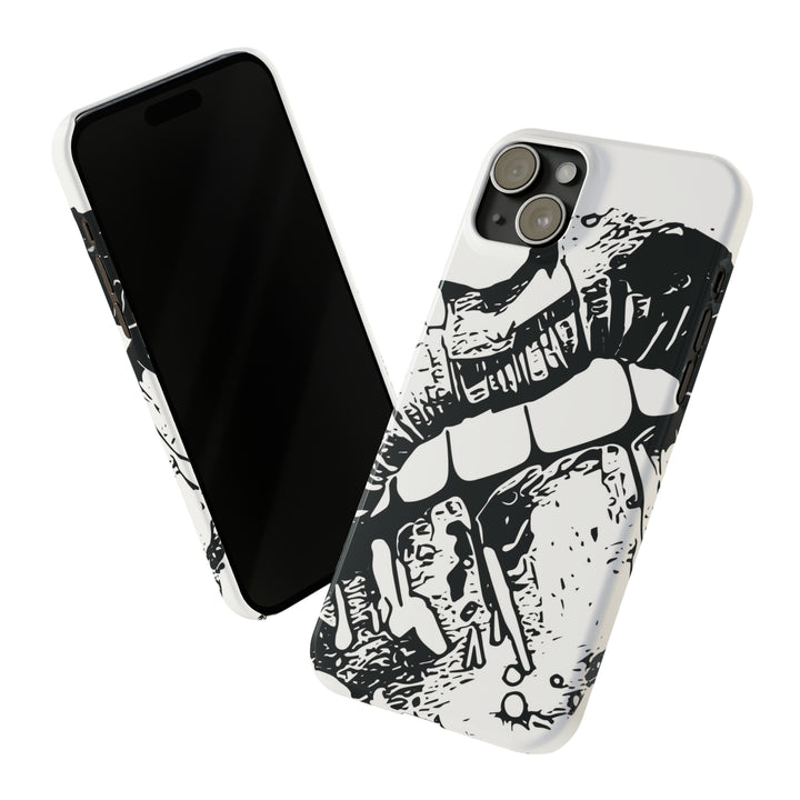 Slim Cute Phone Cases for Iphone - | iPhone 15 Case | iPhone 15 Pro Max Case, Iphone 14 Case, Iphone 14 Pro Max, Iphone 13, Smile Lips Black and White - Studio40ParkLane