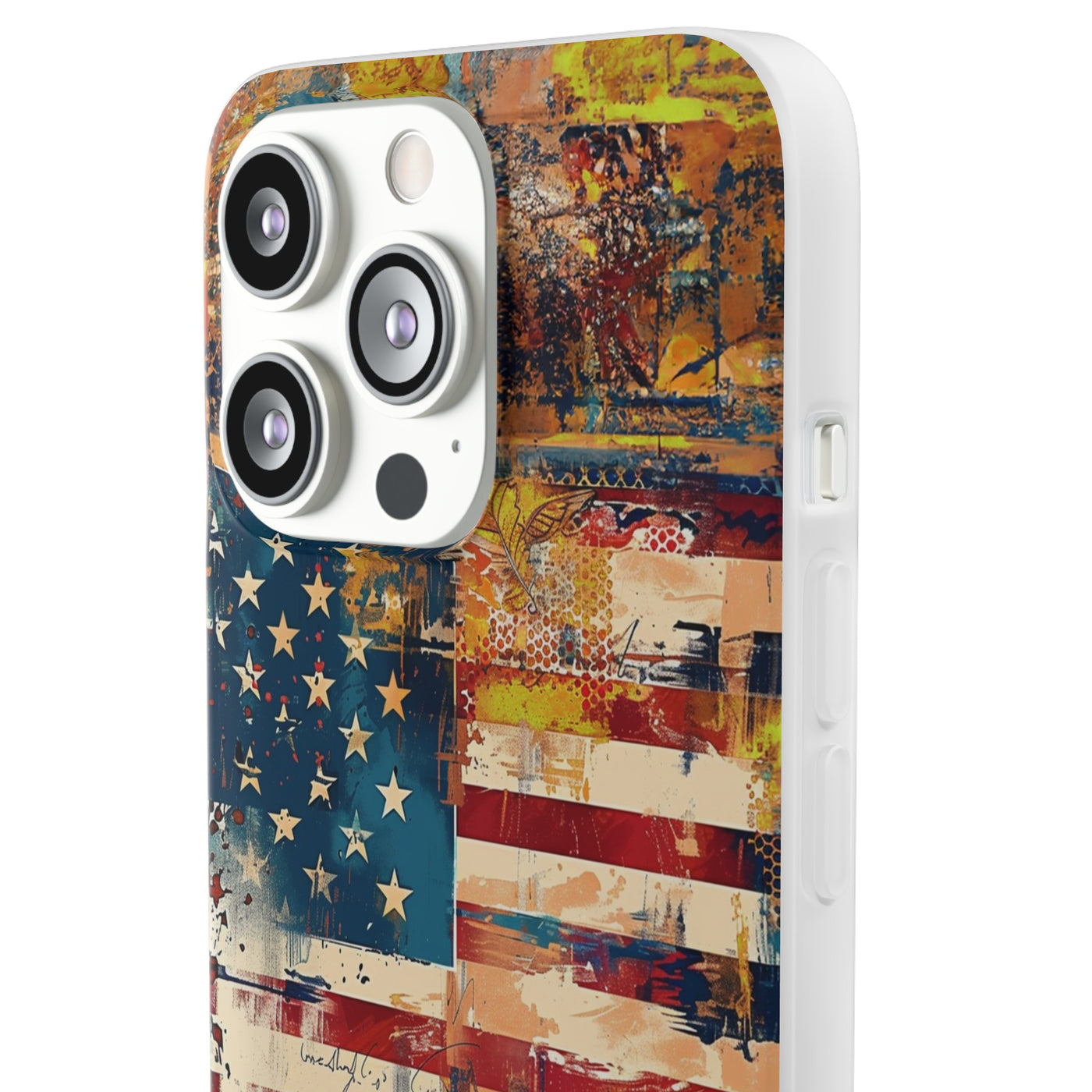 Cute Flexi Phone Cases, US Flag Abstract, Compatible with Samsung Galaxy S23, Samsung S22, Samsung S21, Samsung S20, Galaxy S20 Ultra